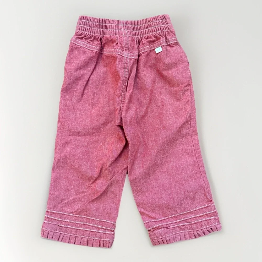 Liz Claiborne Toddler Girls 2T Heart Embroidered Pants Valentine's Day Red Retro
